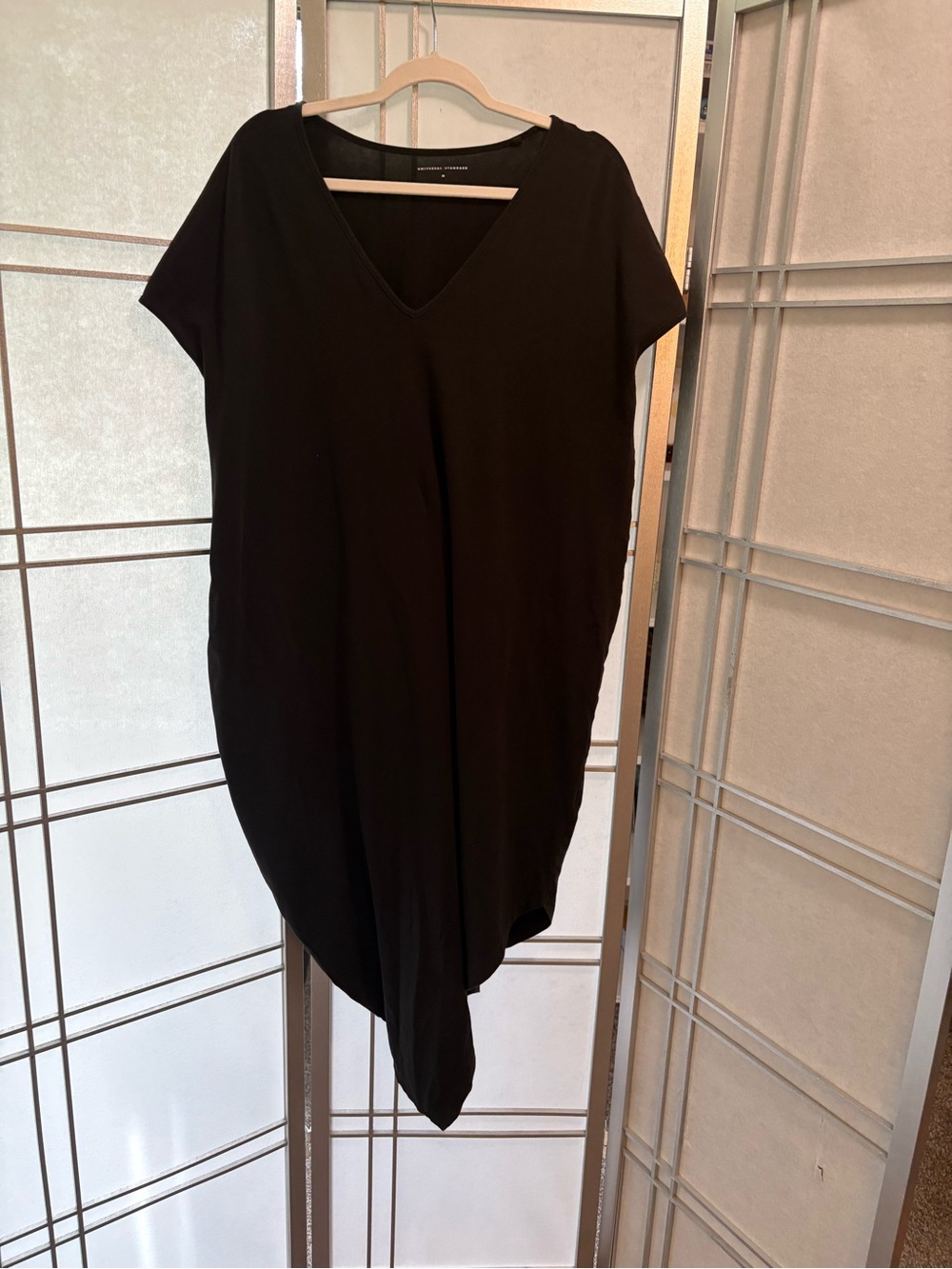 Universal Standard Black Asymmetrical V-Neck Dress